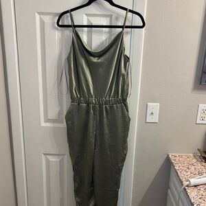 Skies Are Blue Satin Olive Dress